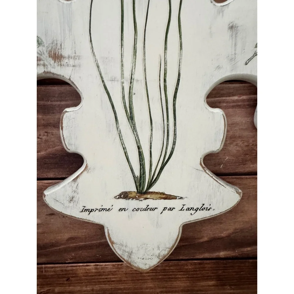 French country wall‎ decor set of two, botanical Fleur de Lis cottage wall art